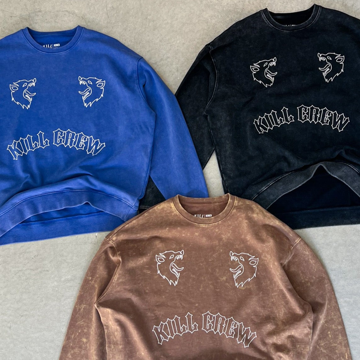 HEAVYWEIGHT LUX "TWO WOLVES" CREW NECK - BROWN