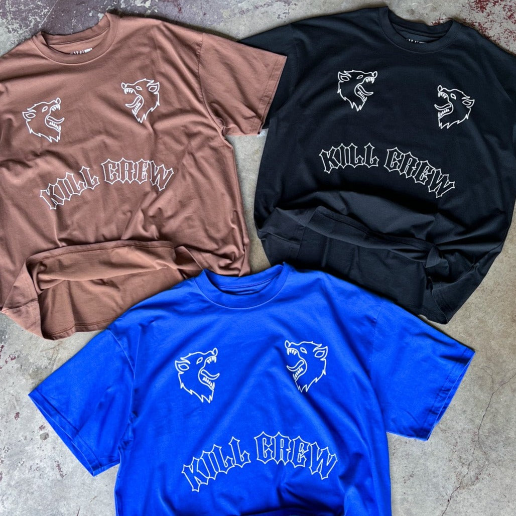 OVERSIZED "TWO WOLVES" T-SHIRT - BLUE