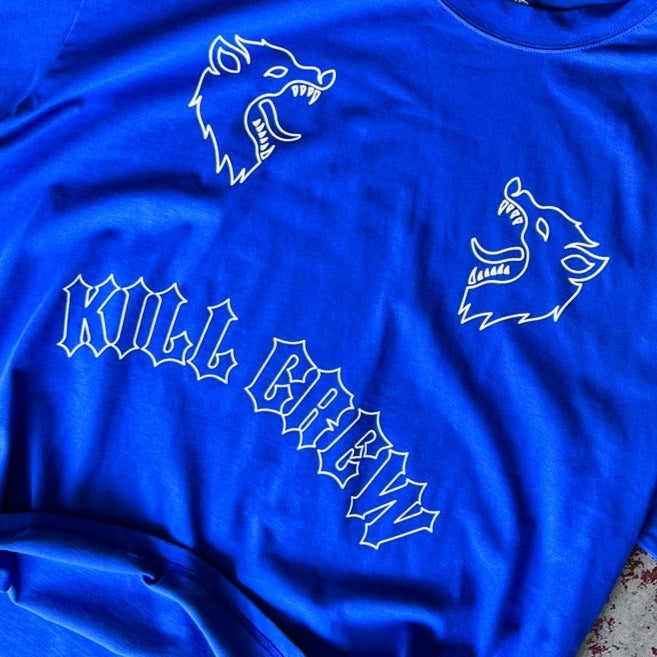 OVERSIZED "TWO WOLVES" T-SHIRT - BLUE