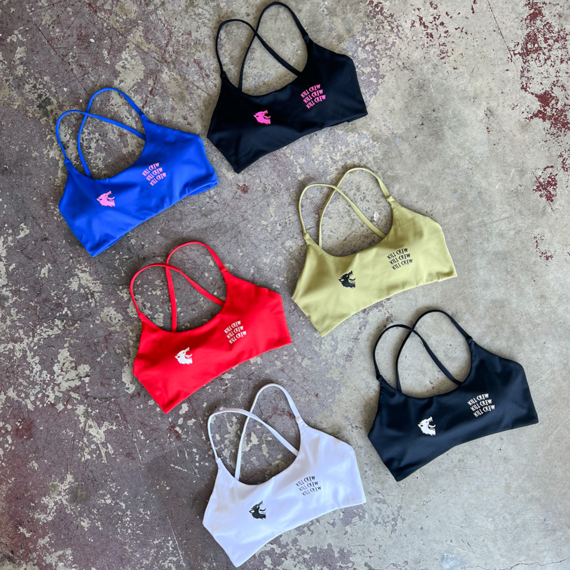 WOLF LOW SUPPORT SPORTS BRA -  BLACK / WHITE