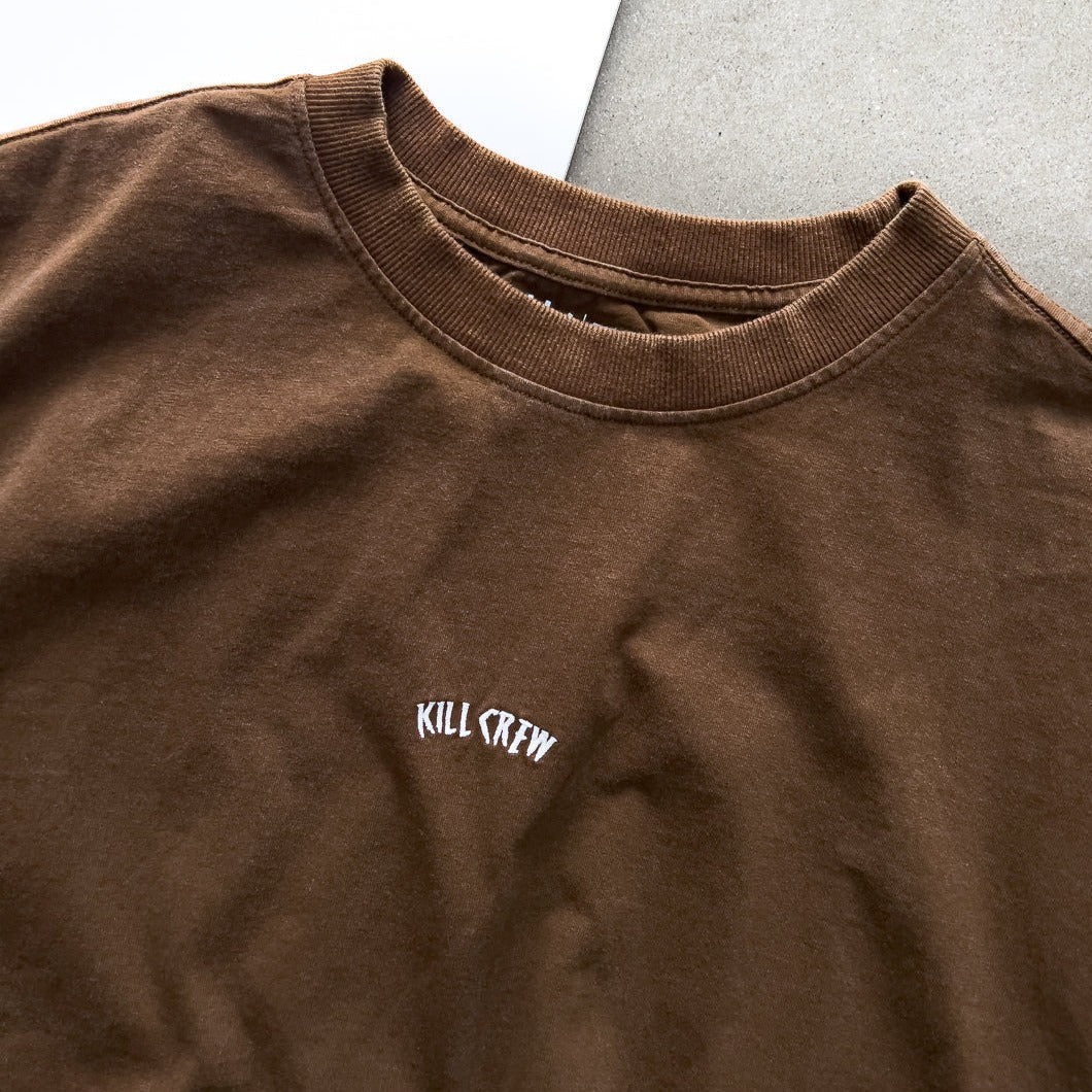 RELAXED FIT LUX "SIMPLE" T-SHIRT - BROWN