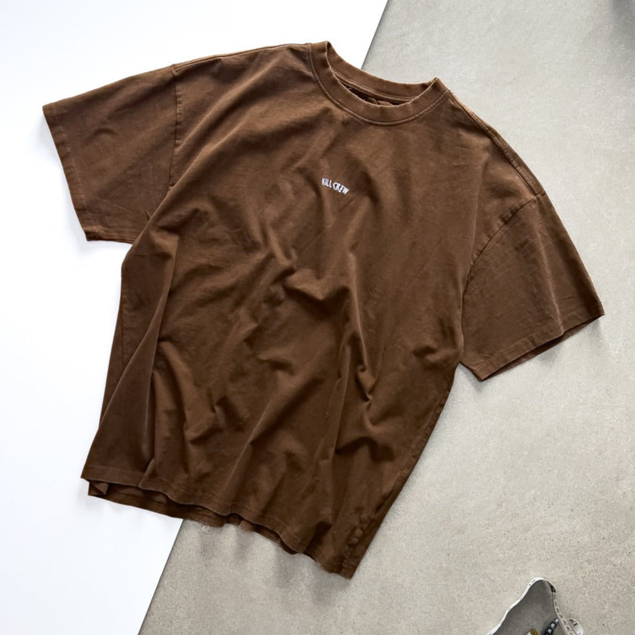 RELAXED FIT LUX "SIMPLE" T-SHIRT - BROWN