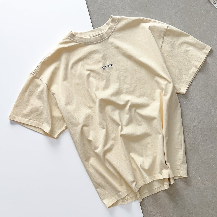RELAXED FIT LUX "SIMPLE" T-SHIRT - CREAM