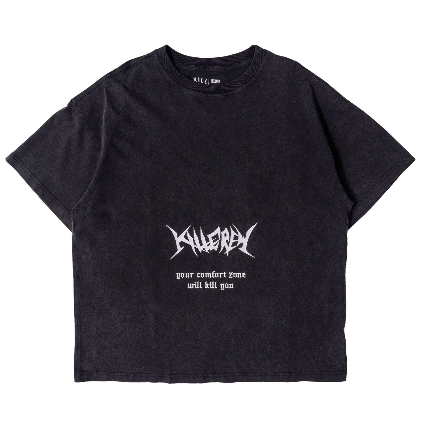 RELAXED FIT LUX "COMFORT ZONE" T-SHIRT - BLACK / WHITE