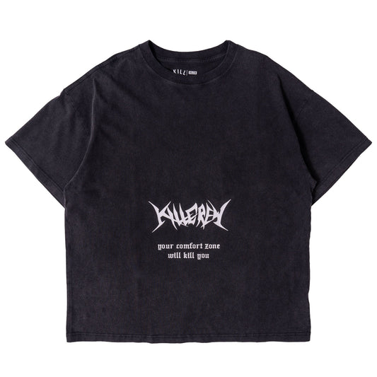 RELAXED FIT LUX "COMFORT ZONE" T-SHIRT - BLACK / WHITE