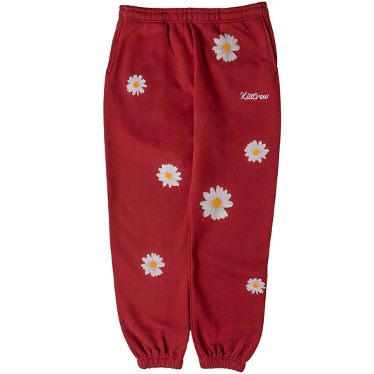 OVERSIZED LUX "DAISY" SWEATPANTS - RED