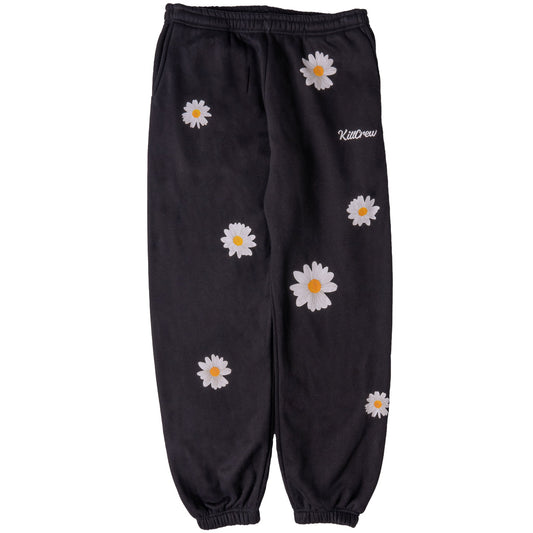 OVERSIZED LUX "DAISY" SWEATPANTS - BLACK