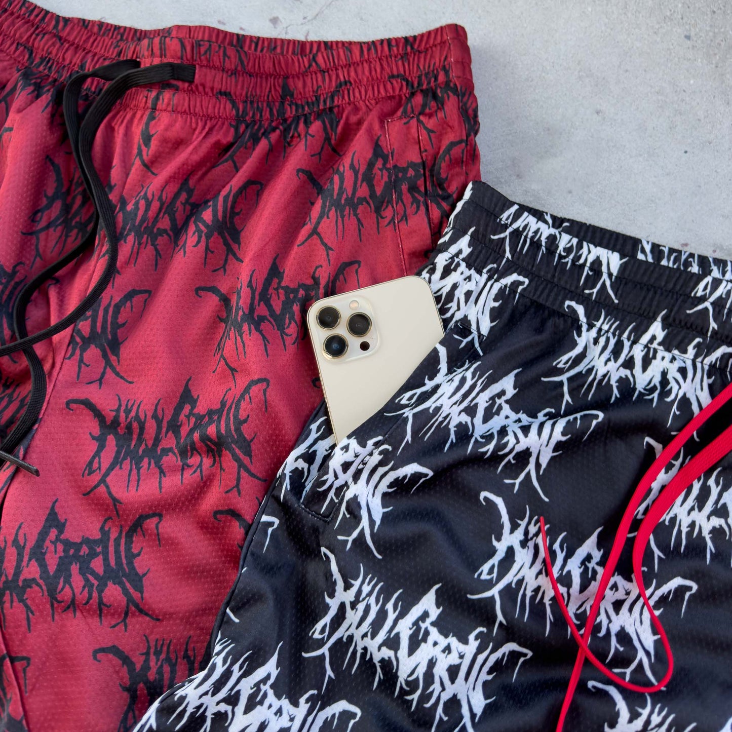 KILL CREW ALL OVER SHORTS (RELAXED CUT) - BLACK / WHITE