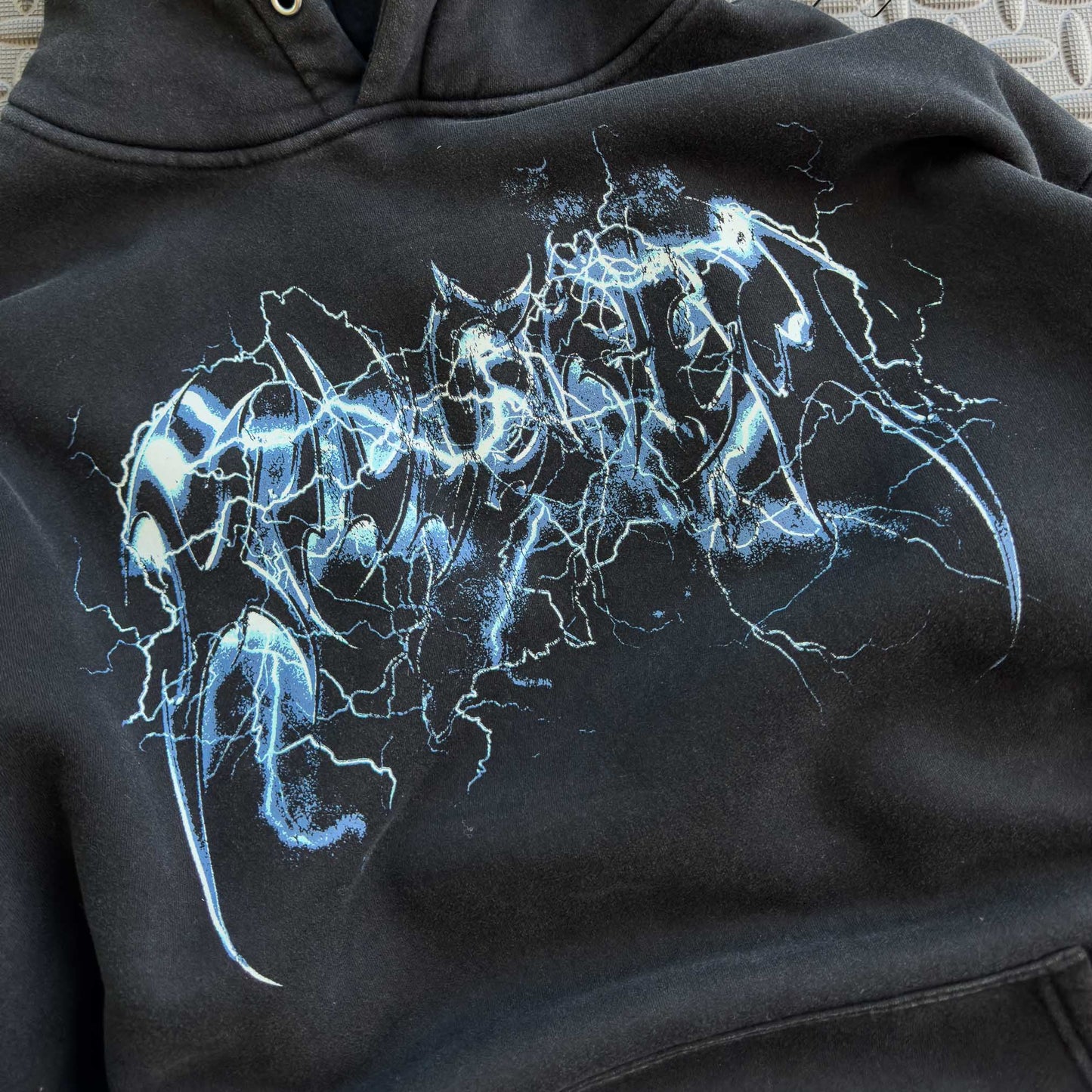 OVERSIZED LUX "LIGHTNING" HOODIE - BLACK