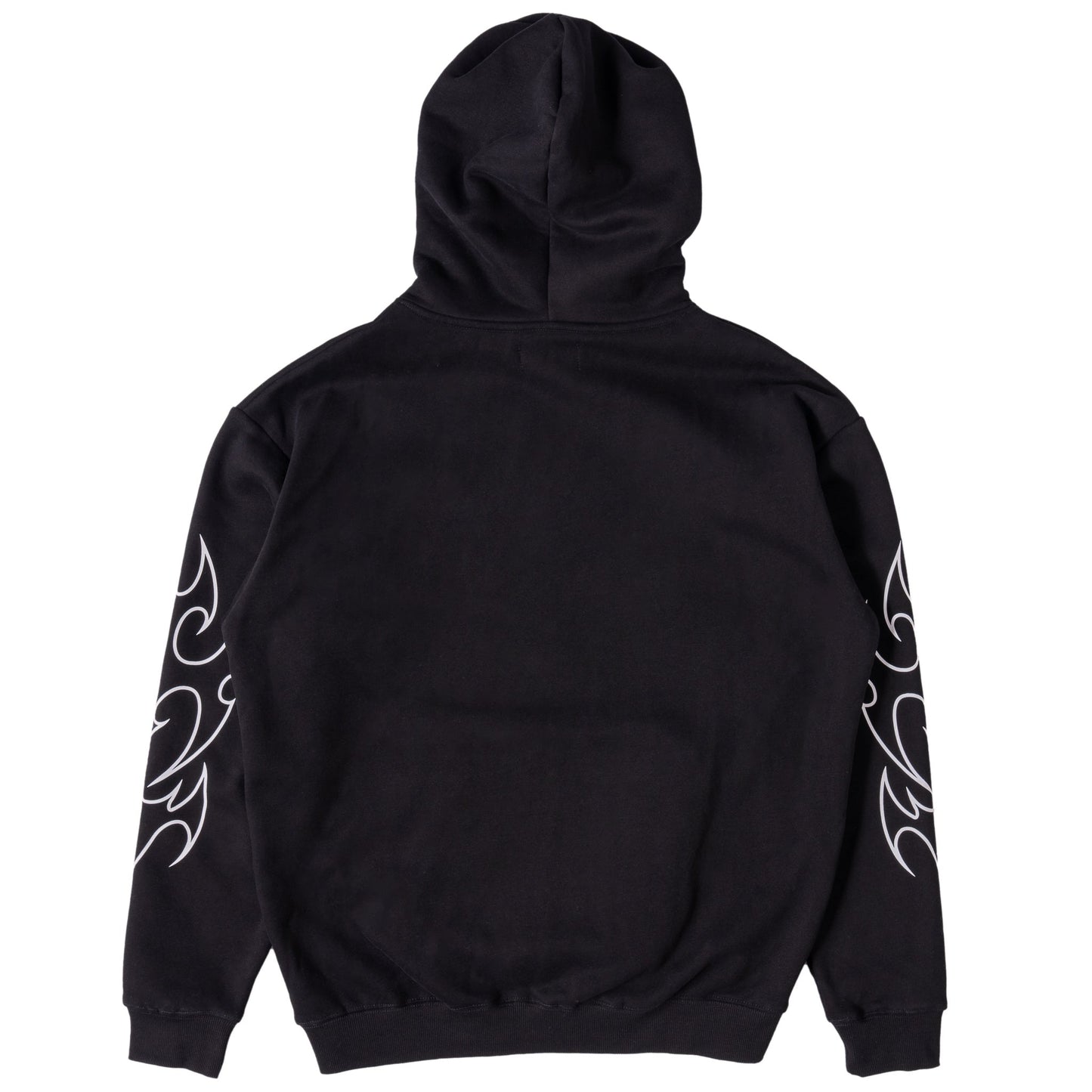 OVERSIZED LUX "TRIBAL" HOODIE - BLACK / WHITE