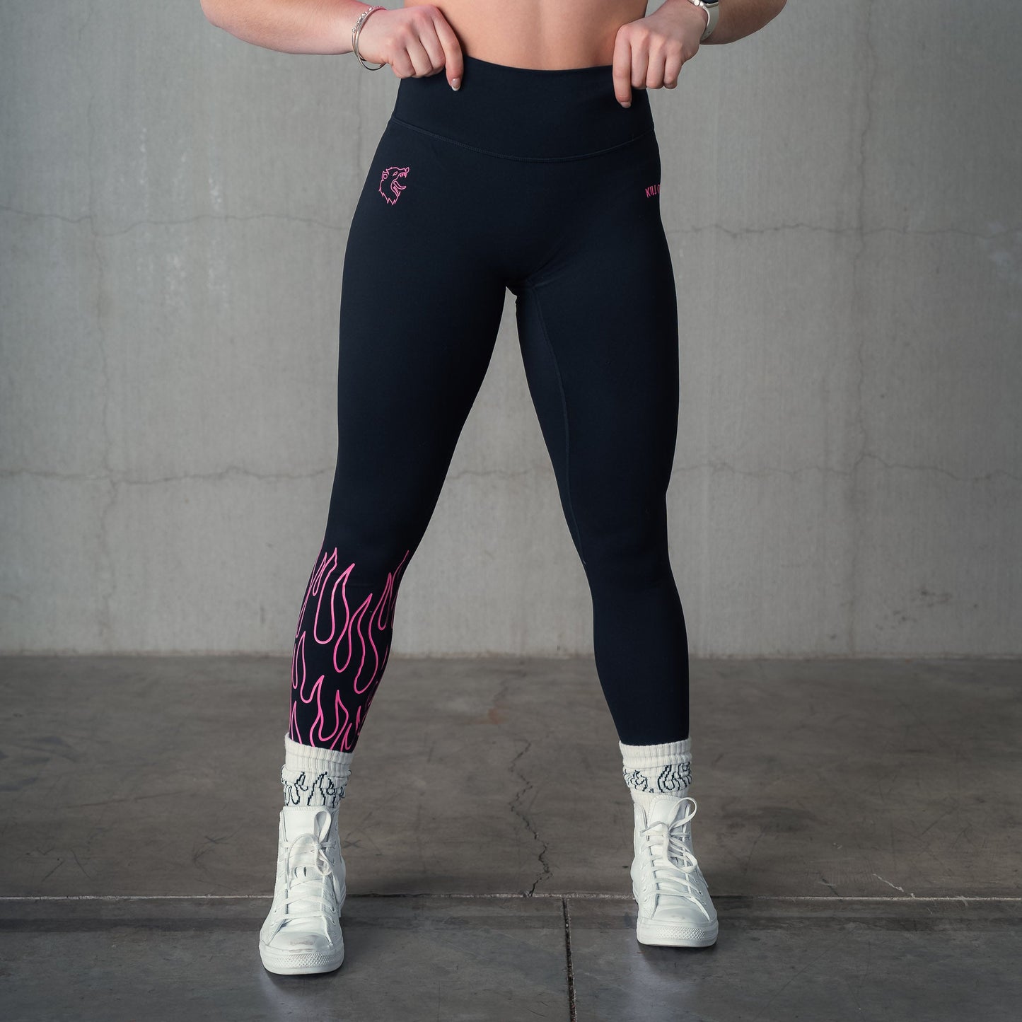 FLAME LEGGINGS - BLACK / PINK