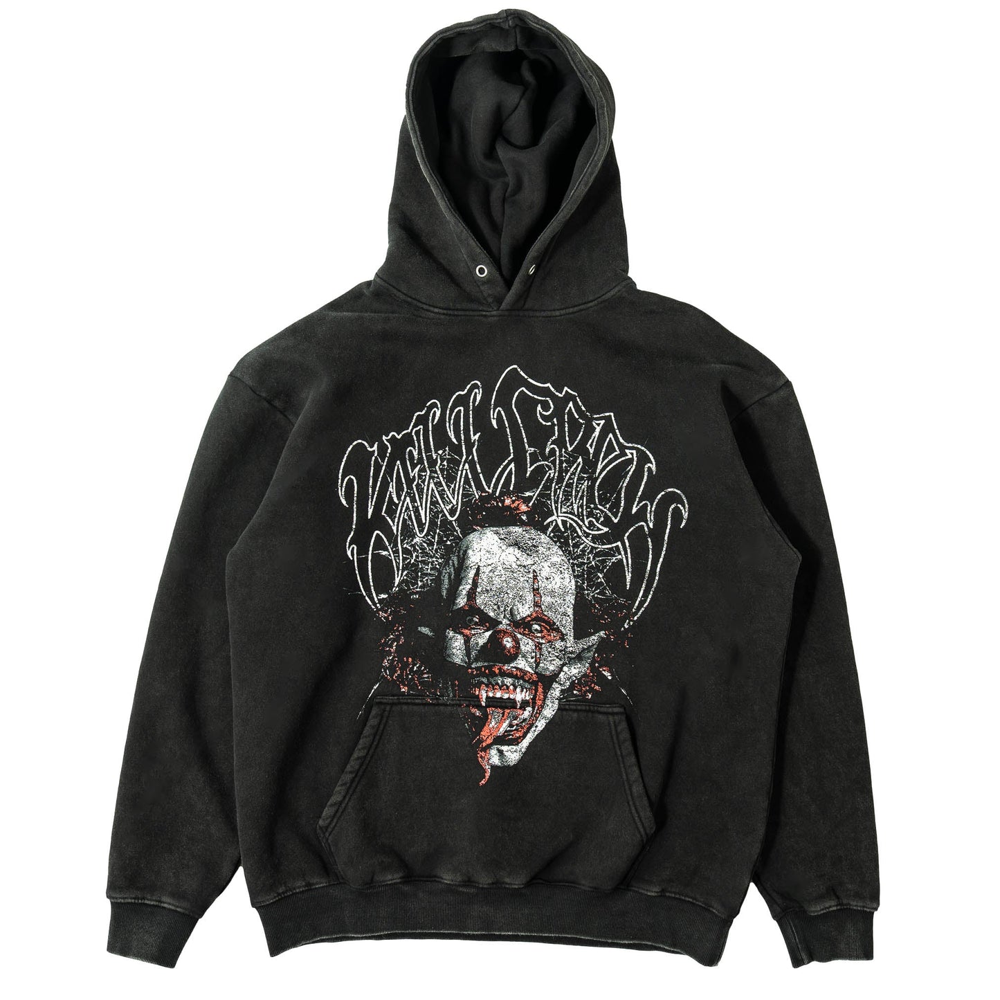 OVERSIZED LUX "PSYCHOTIC CLOWN" HOODIE - BLACK