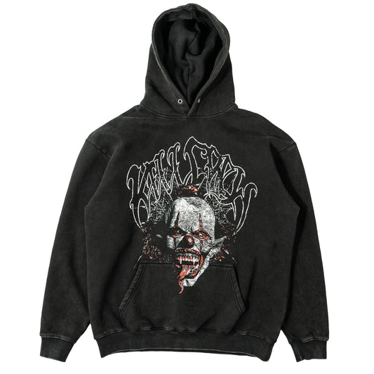 OVERSIZED LUX "PSYCHOTIC CLOWN" HOODIE - BLACK