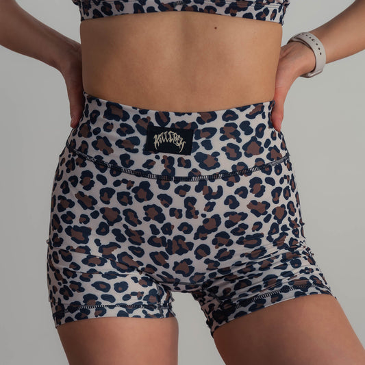 SCRUNCH BIKER SHORTS - LEOPARD