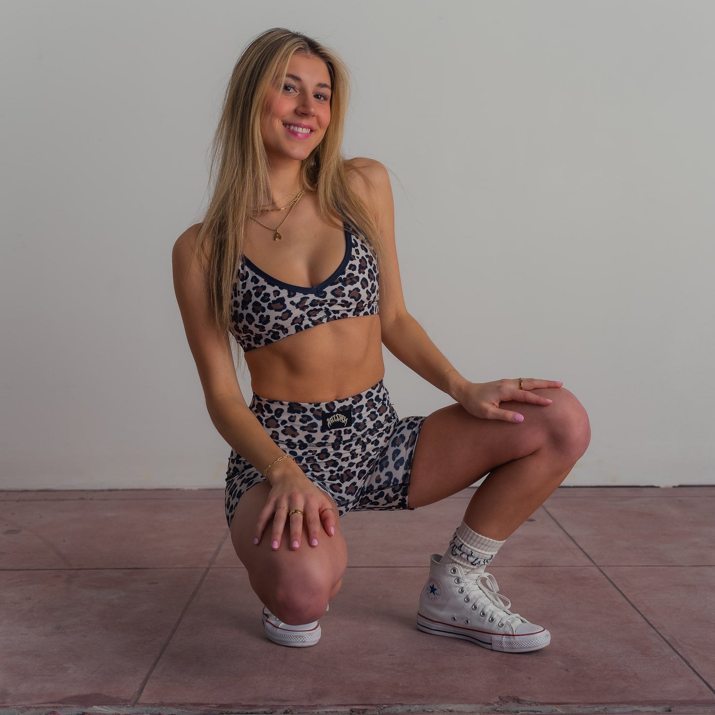 SCRUNCH BIKER SHORTS - LEOPARD