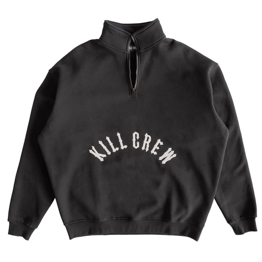KILL CREW LUX QUARTER ZIP UP - BLACK / WHITE