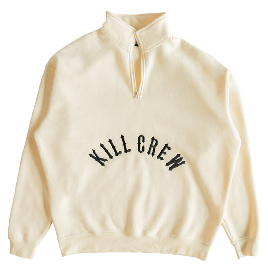 KILL CREW LUX QUARTER ZIP UP - CREAM / BLACK