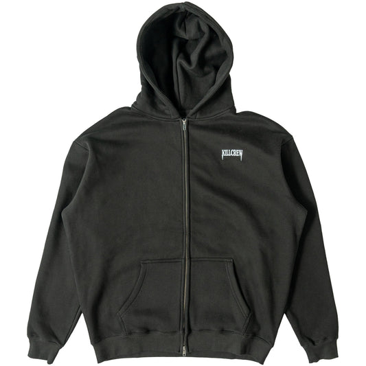 OVERSIZED LUX "SIMPLE" ZIP UP - BLACK