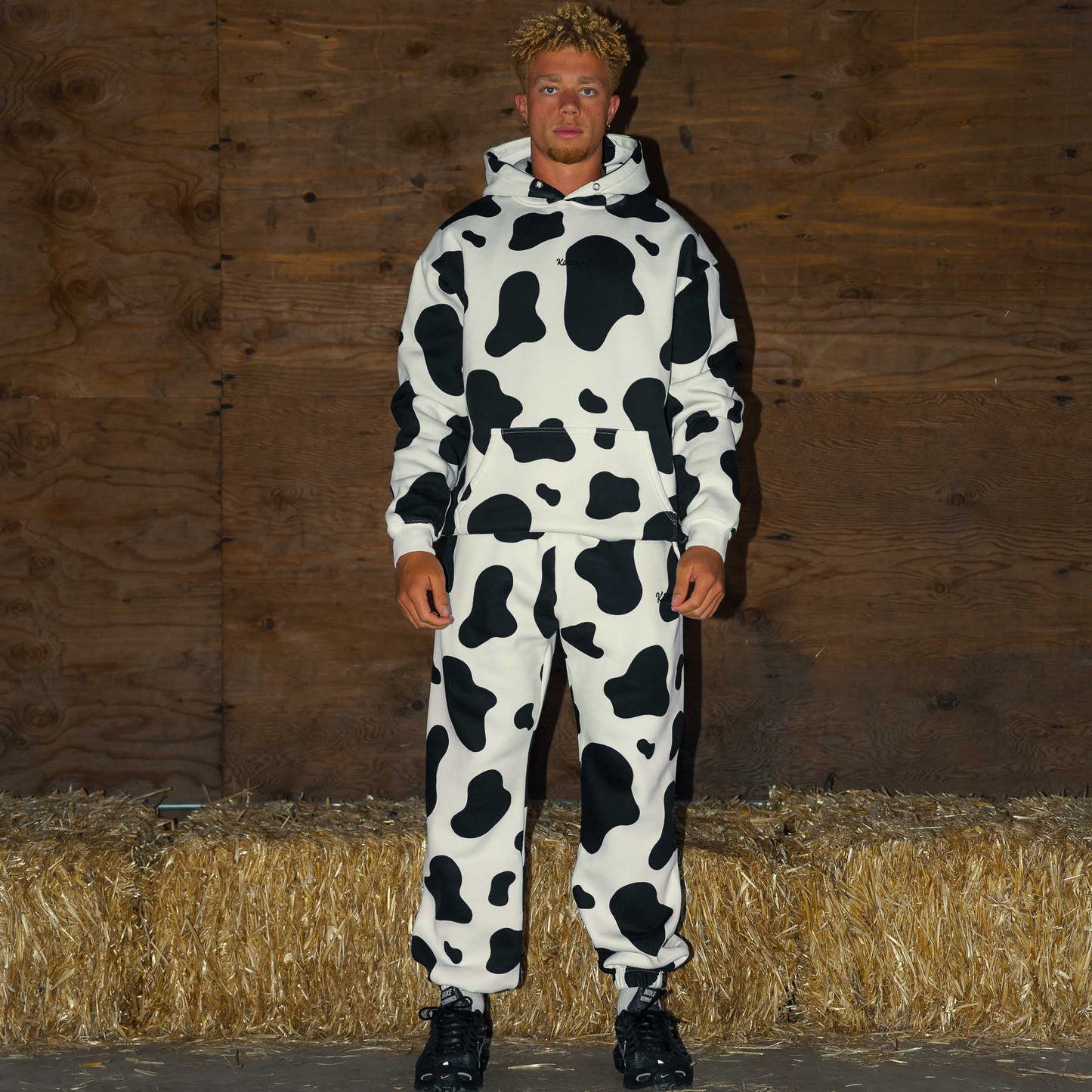 OVERSIZED LUX "MOO MOO" HOODIE - BLACK