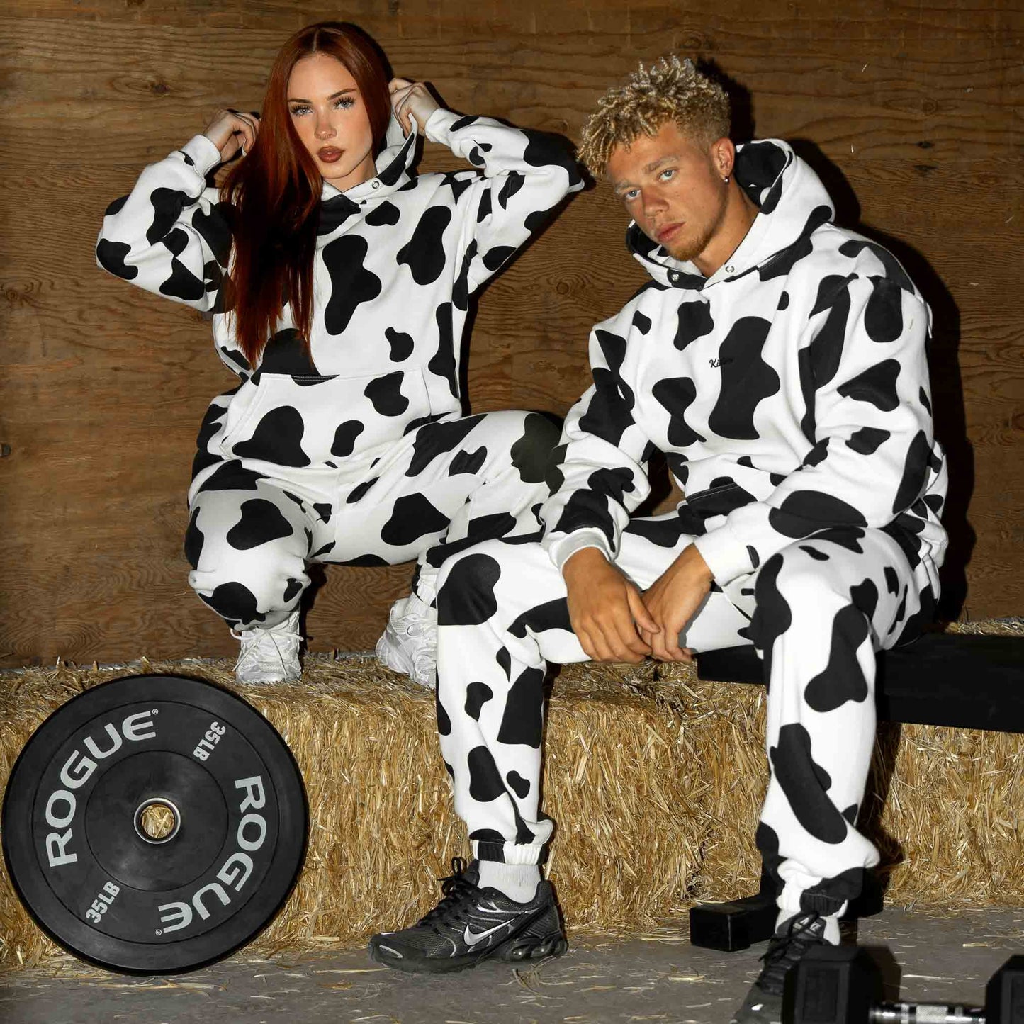 OVERSIZED LUX "MOO MOO" SWEATPANTS - BLACK