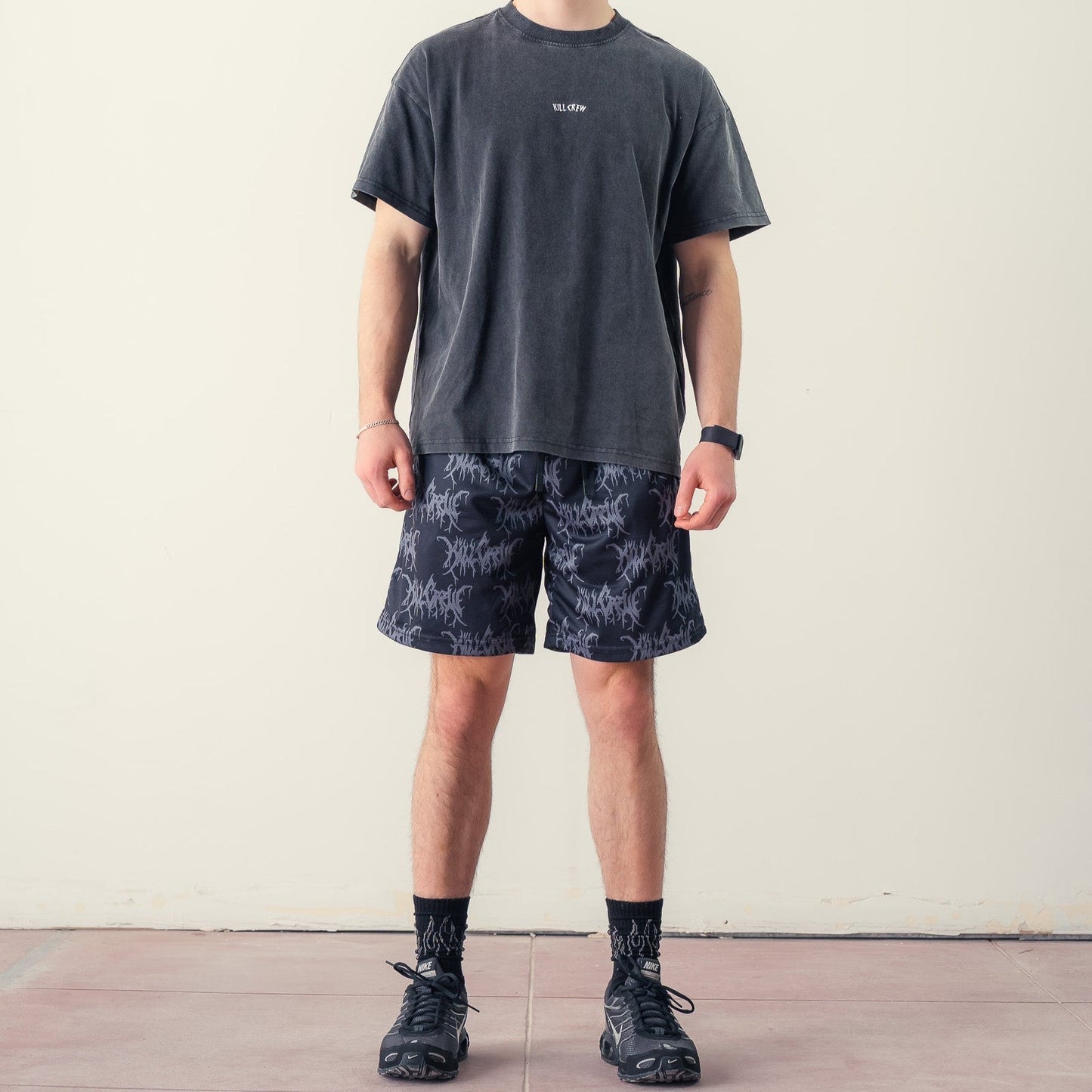 KILL CREW ALL OVER SHORTS (RELAXED CUT) - BLACKOUT
