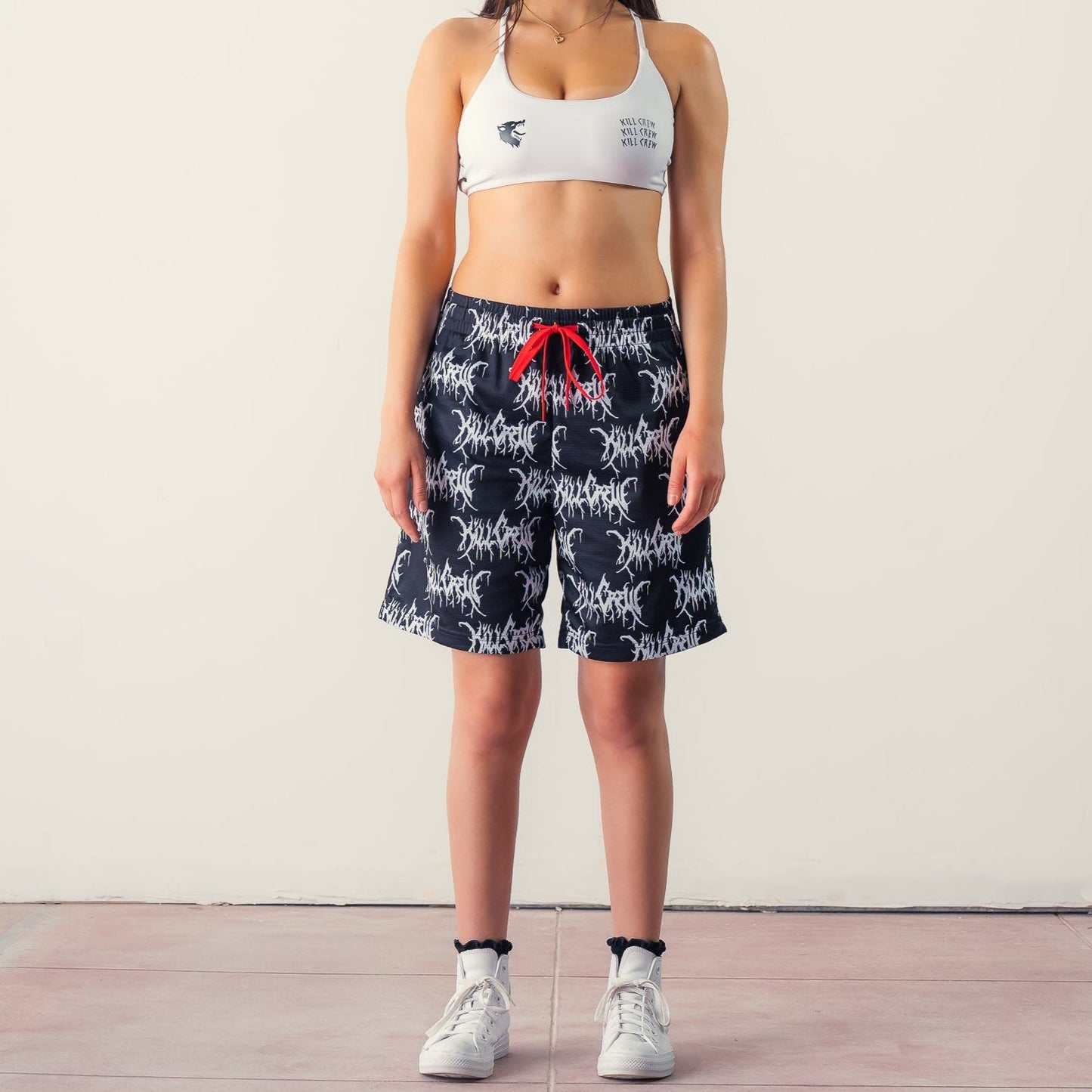 KILL CREW ALL OVER SHORTS (RELAXED CUT) - BLACK / WHITE