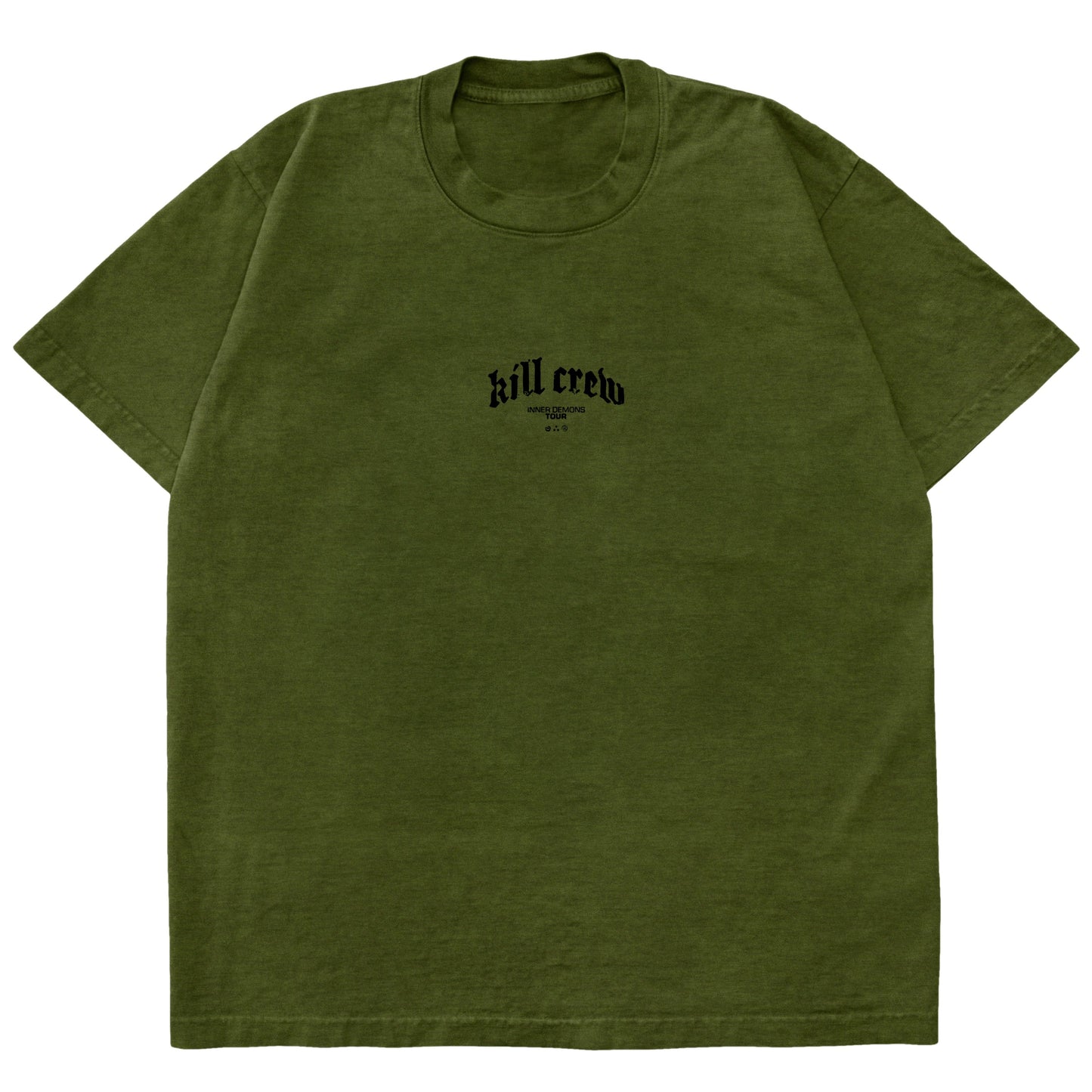 RELAXED FIT INNER DEMONS TOUR T-SHIRT - OLIVE / BLACK
