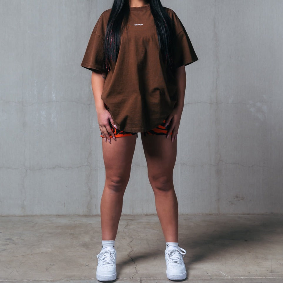 RELAXED FIT LUX "SIMPLE" T-SHIRT - BROWN