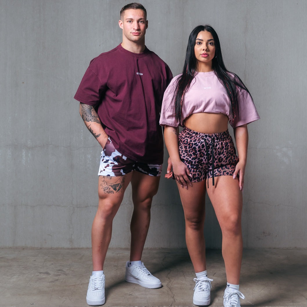 RELAXED FIT LUX "SIMPLE" T-SHIRT - BURGUNDY