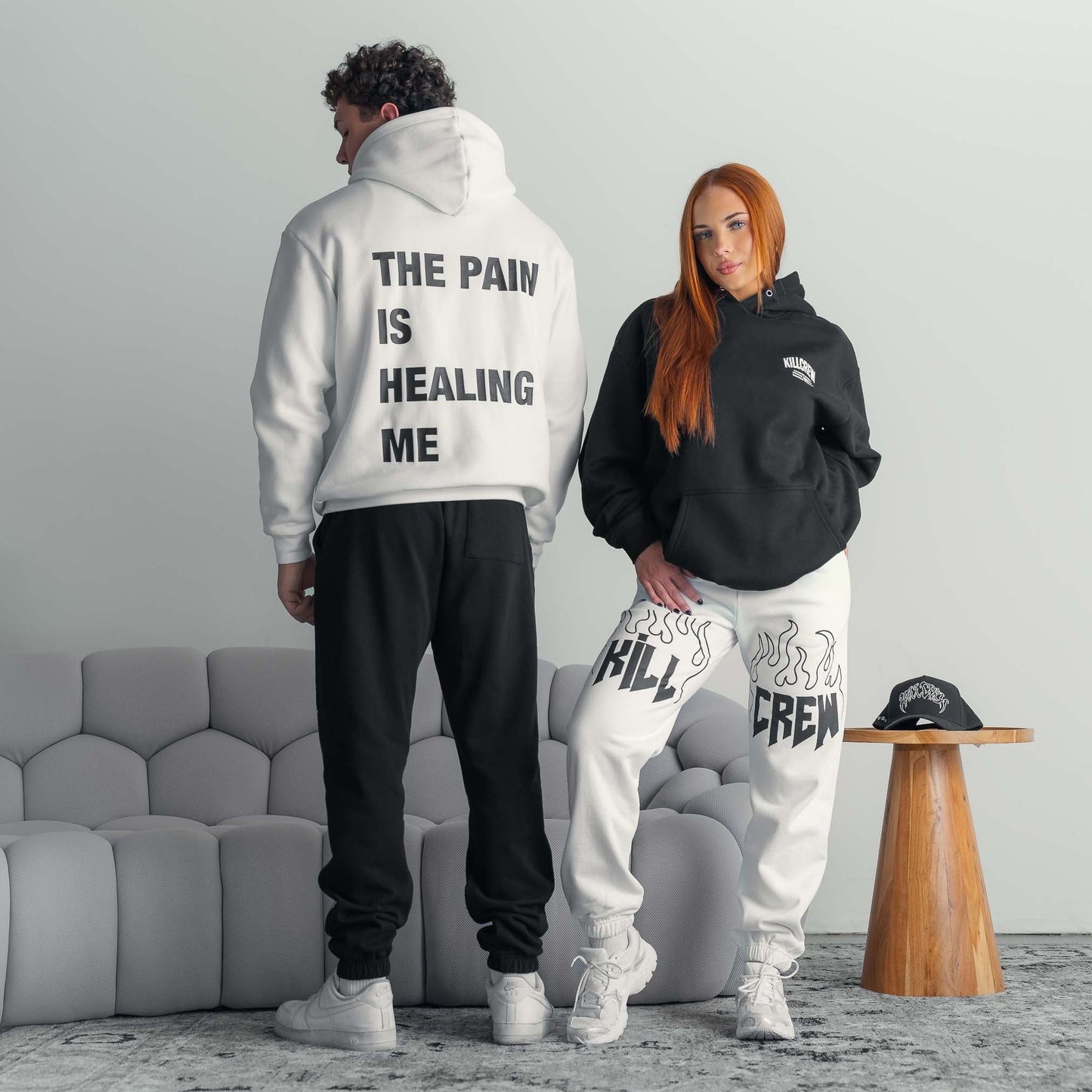 OVERSIZED LUX "THE PAIN" HOODIE - WHITE