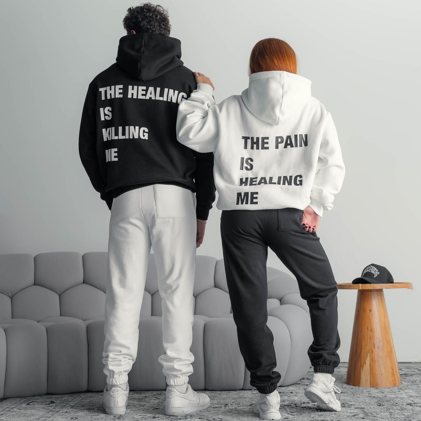 OVERSIZED LUX "THE HEALING" HOODIE - BLACK
