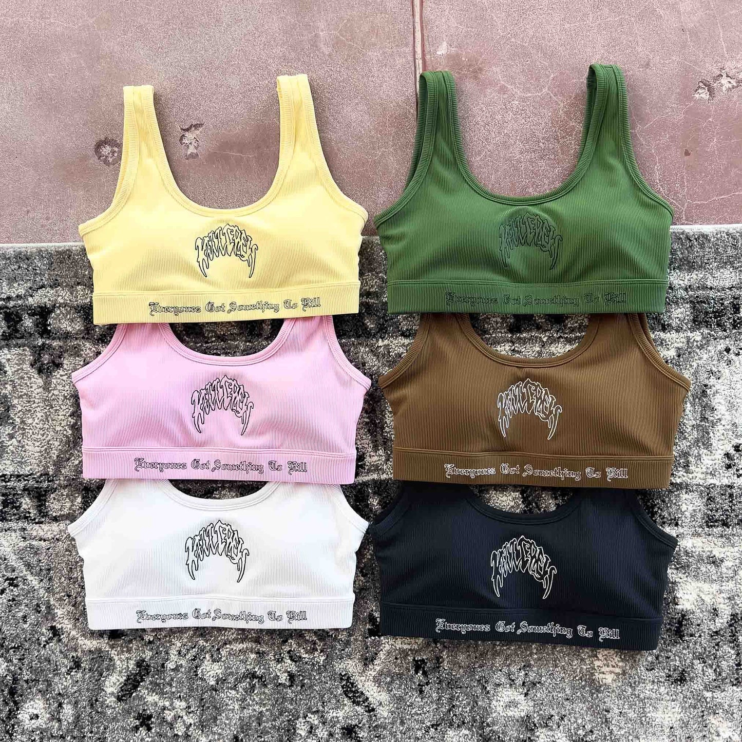 KILL CREW RIBBED SPORTS BRA - BLACK