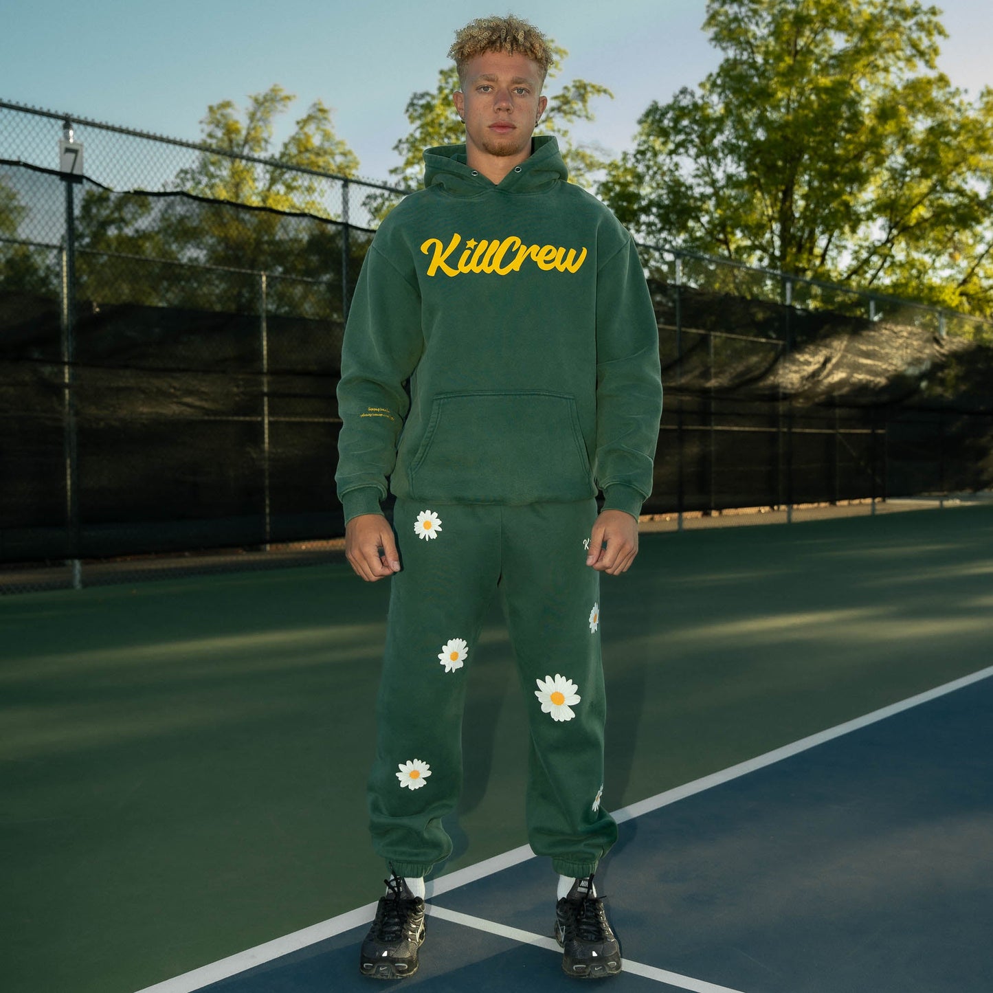 OVERSIZED LUX "SCRIPT" HOODIE - GREEN / GOLD