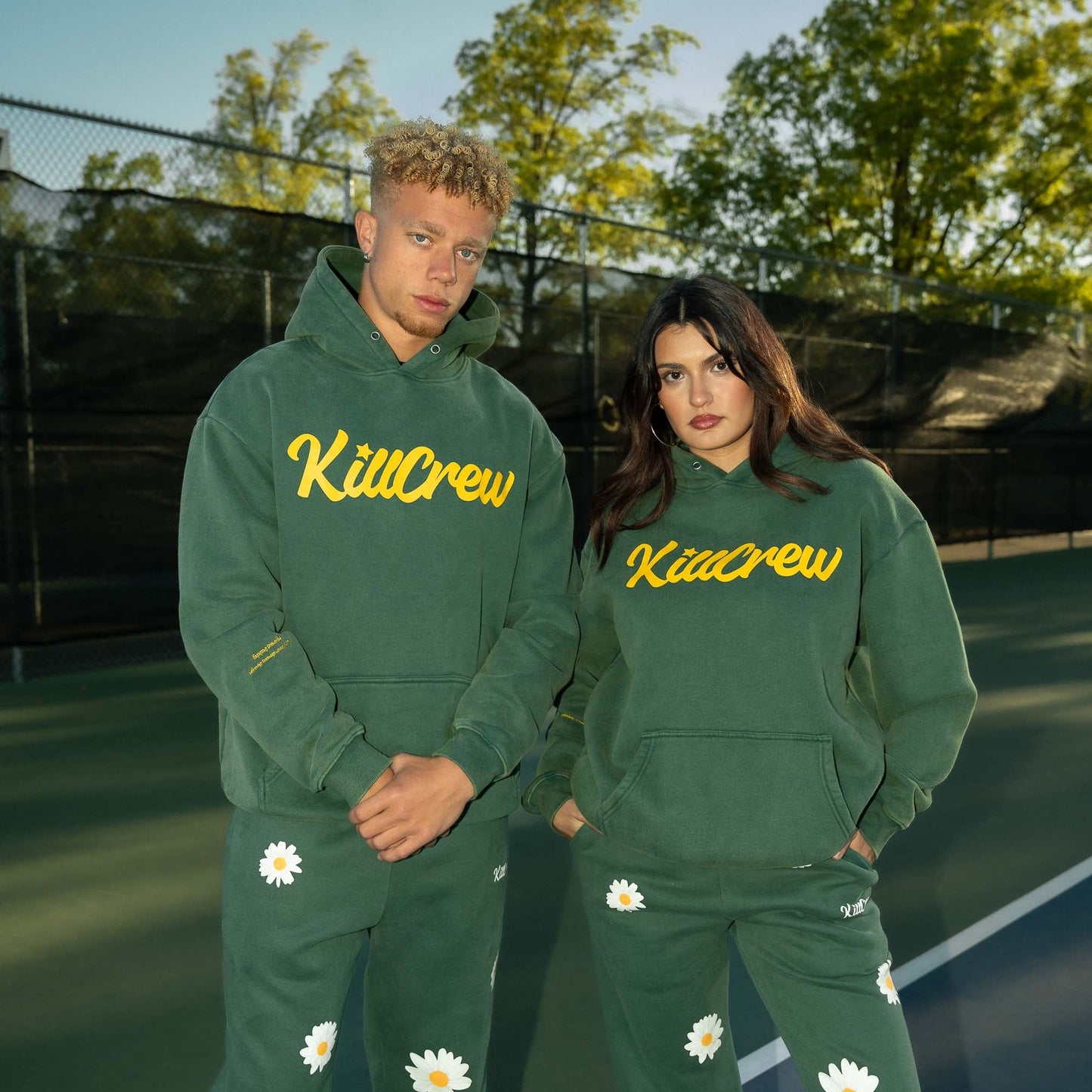 OVERSIZED LUX "SCRIPT" HOODIE - GREEN / GOLD