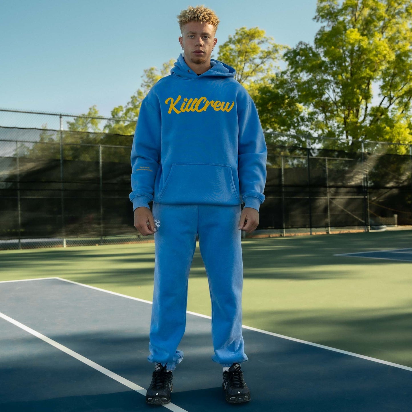 OVERSIZED LUX "SCRIPT" HOODIE - BLUE / GOLD