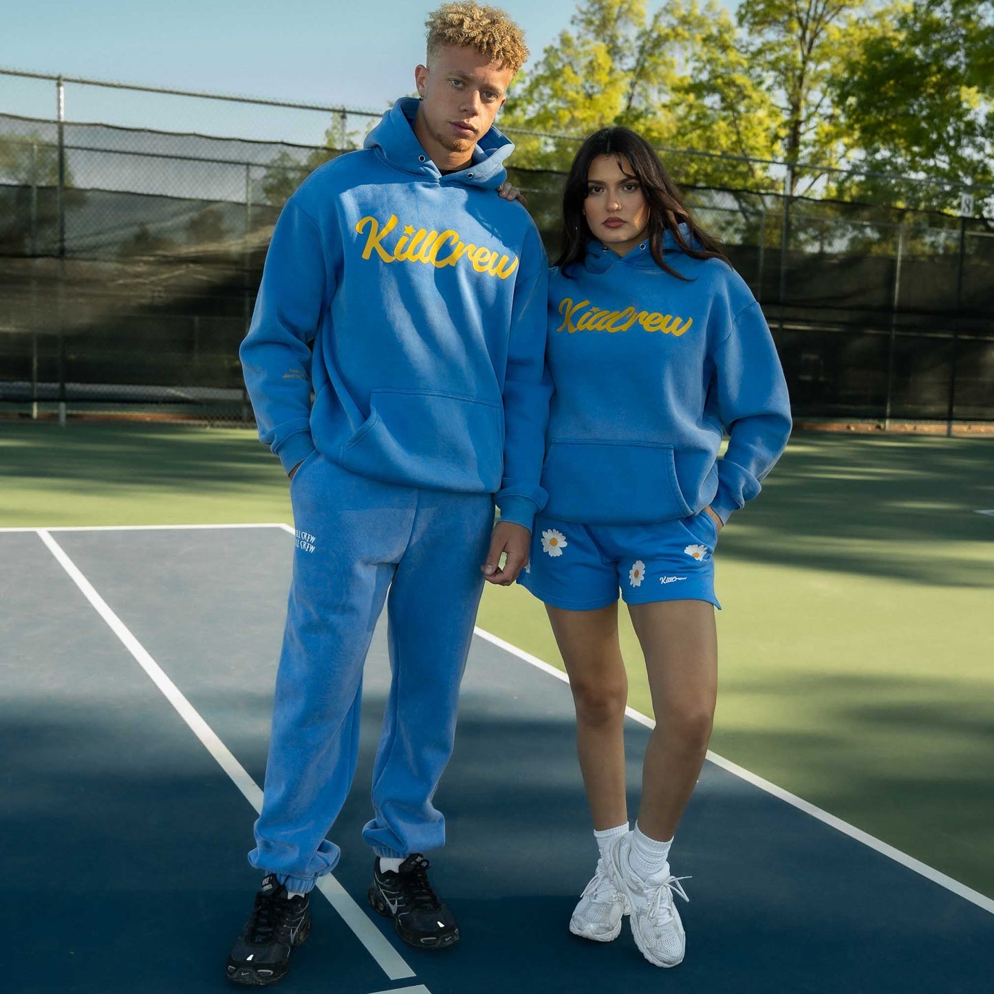 OVERSIZED LUX "SCRIPT" HOODIE - BLUE / GOLD