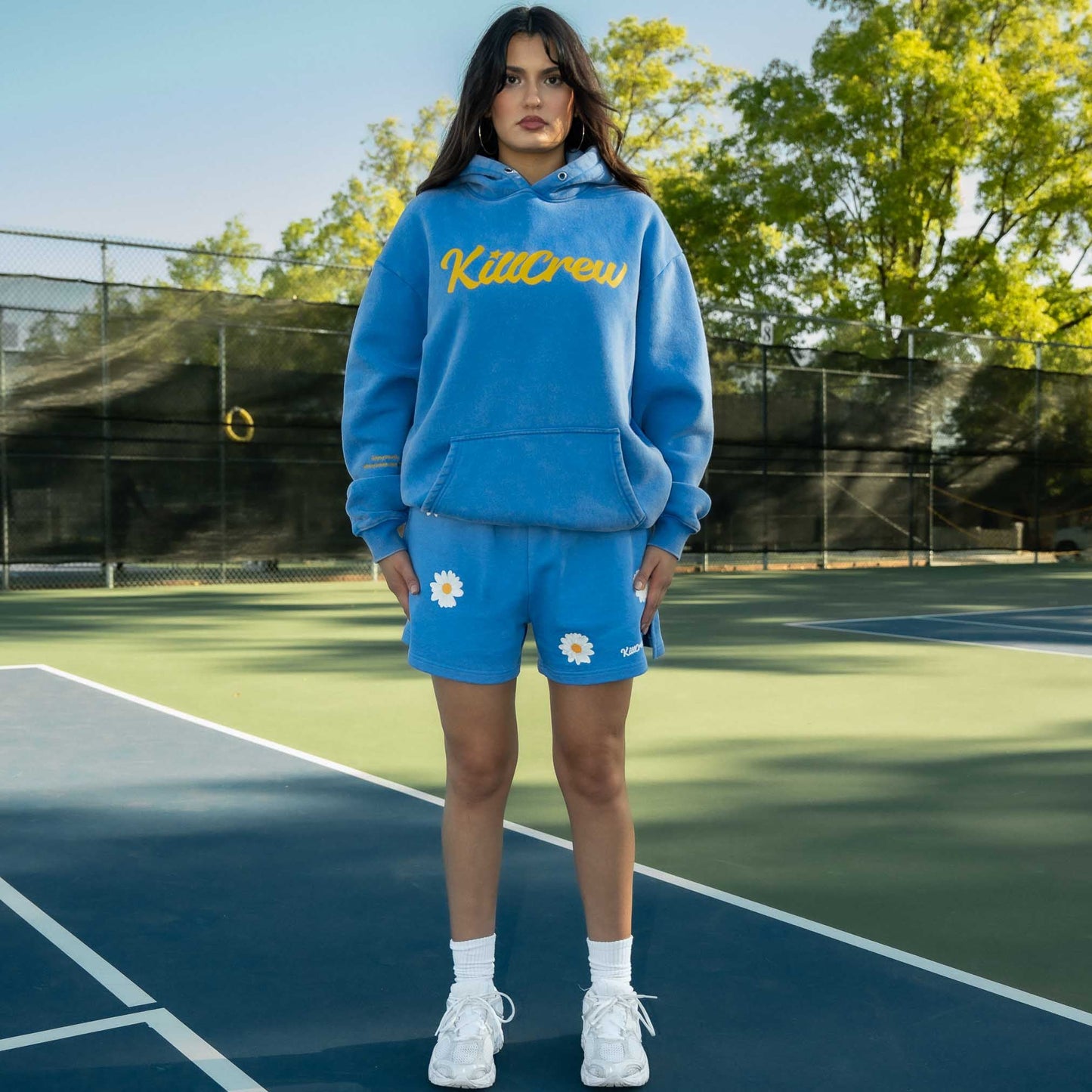 OVERSIZED LUX "SCRIPT" HOODIE - BLUE / GOLD