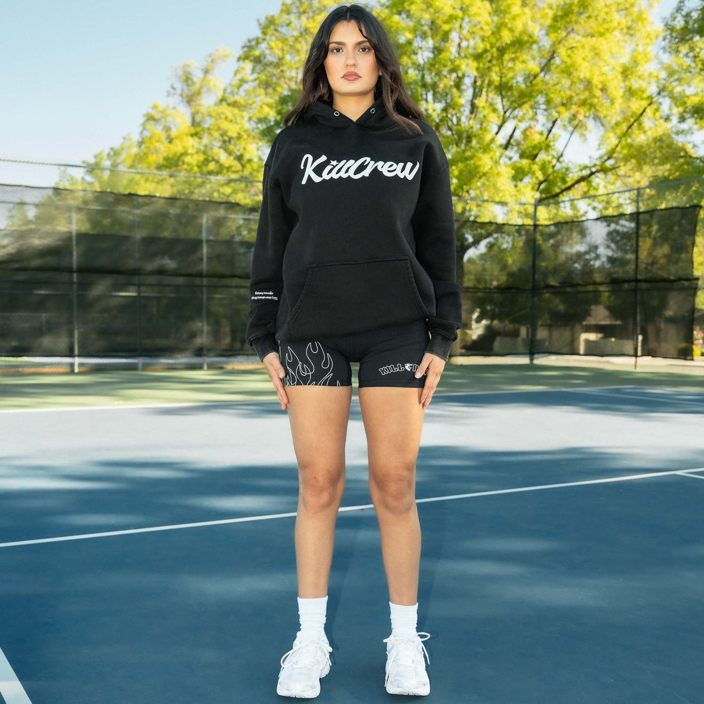 OVERSIZED LUX "SCRIPT" HOODIE - BLACK / WHITE