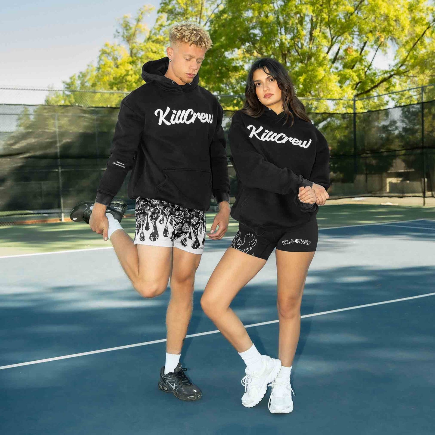 OVERSIZED LUX "SCRIPT" HOODIE - BLACK / WHITE