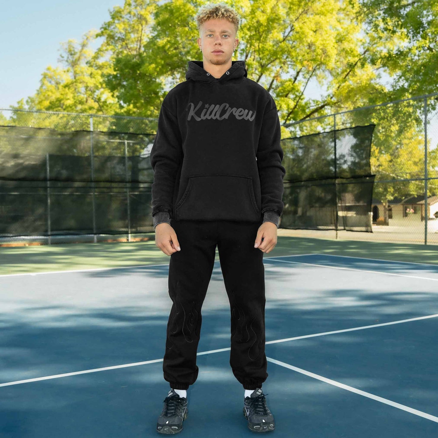 OVERSIZED LUX "SCRIPT" HOODIE - BLACKOUT