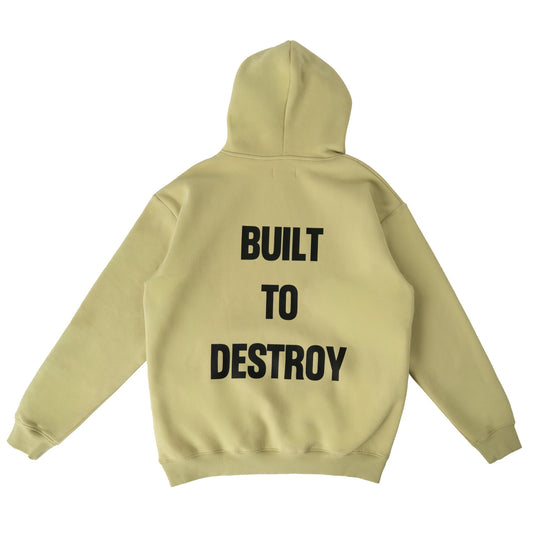 OVERSIZED LUX HOODIE "BUILT TO DESTROY" HOODIE - GREEN / BLACK