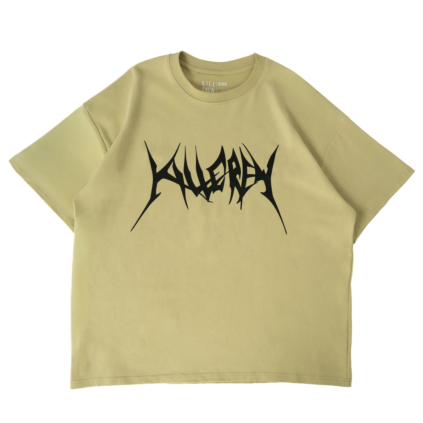 RELAXED FIT NATURAL COTTON "BUILT TO DESTROY" T-SHIRT - GREEN