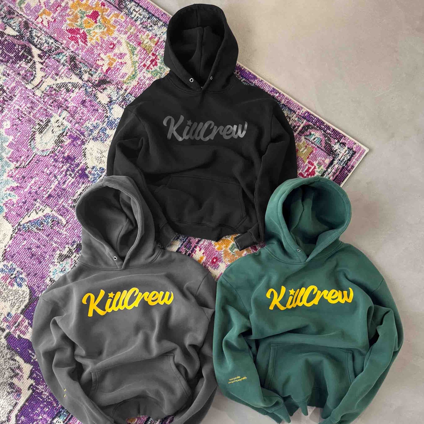 OVERSIZED LUX "SCRIPT" HOODIE - GREY / GOLD