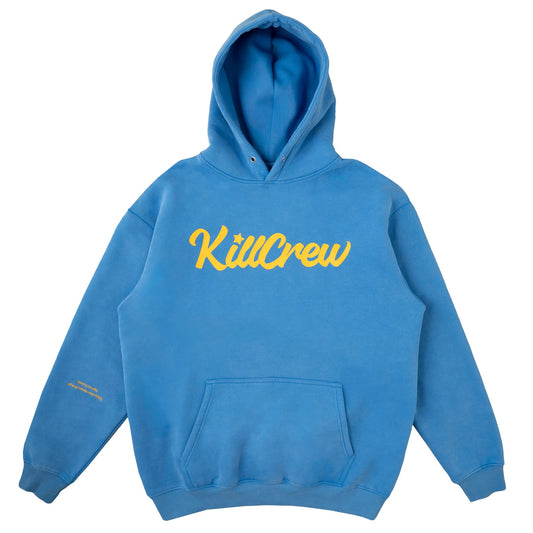 OVERSIZED LUX "SCRIPT" HOODIE - BLUE / GOLD