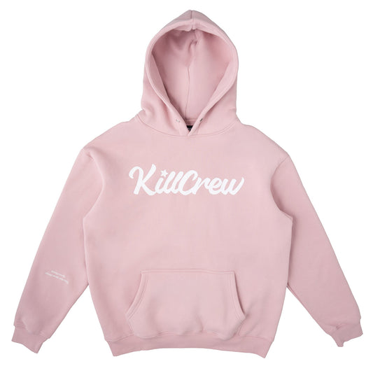 OVERSIZED LUX "SCRIPT" HOODIE - ROSÉ / WHITE
