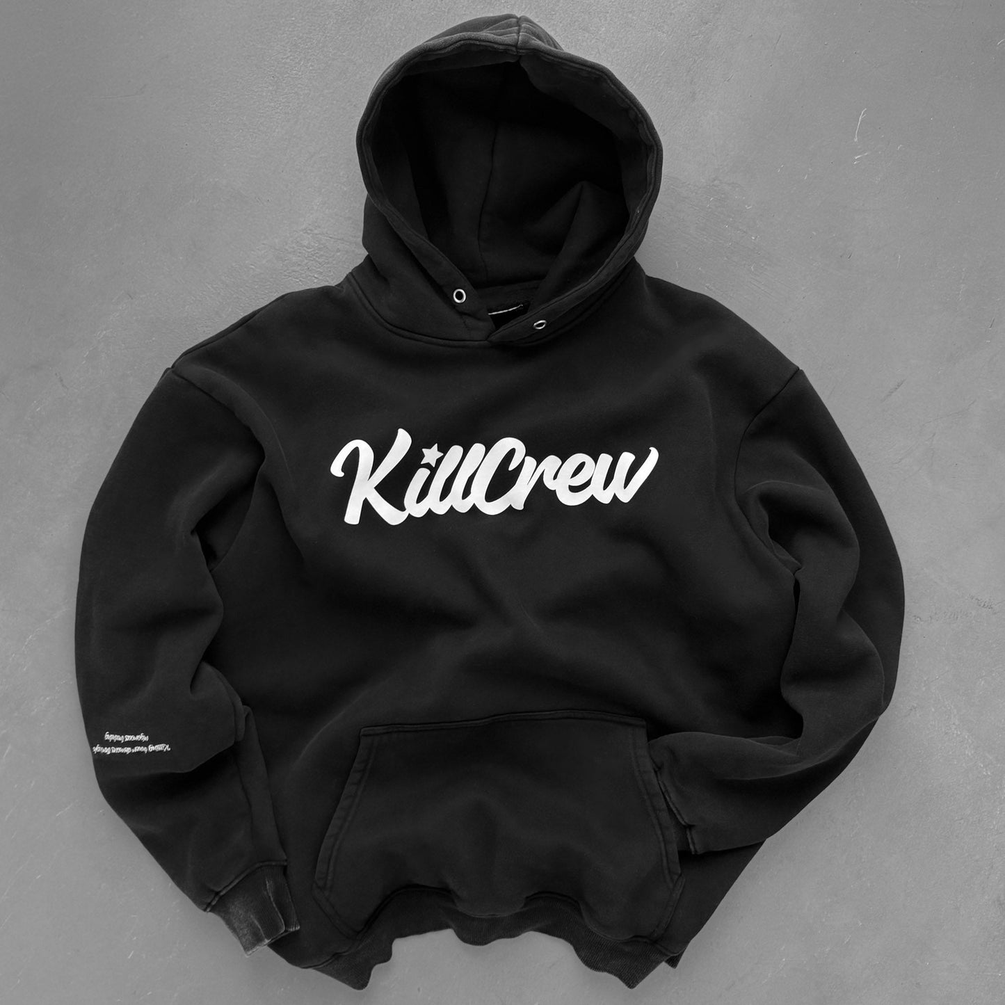 OVERSIZED LUX "SCRIPT" HOODIE - BLACK / WHITE