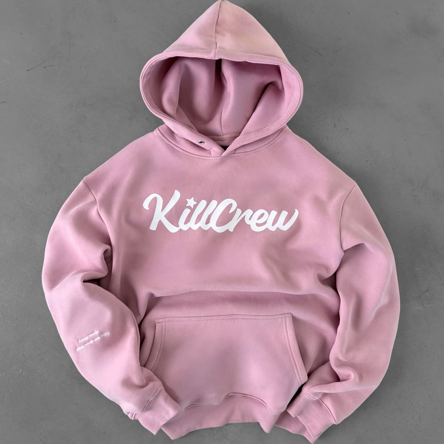 OVERSIZED LUX "SCRIPT" HOODIE - ROSÉ / WHITE