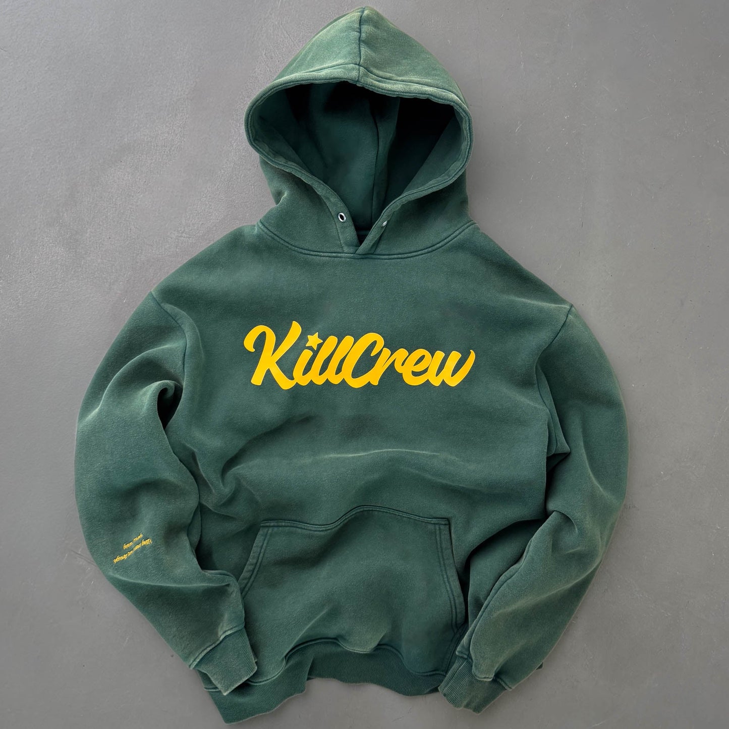 OVERSIZED LUX "SCRIPT" HOODIE - GREEN / GOLD