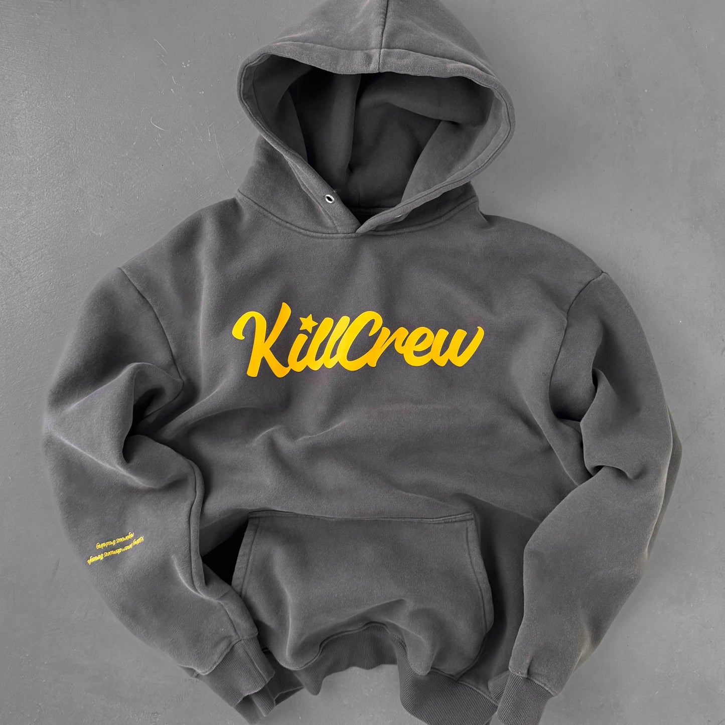 OVERSIZED LUX "SCRIPT" HOODIE - GREY / GOLD