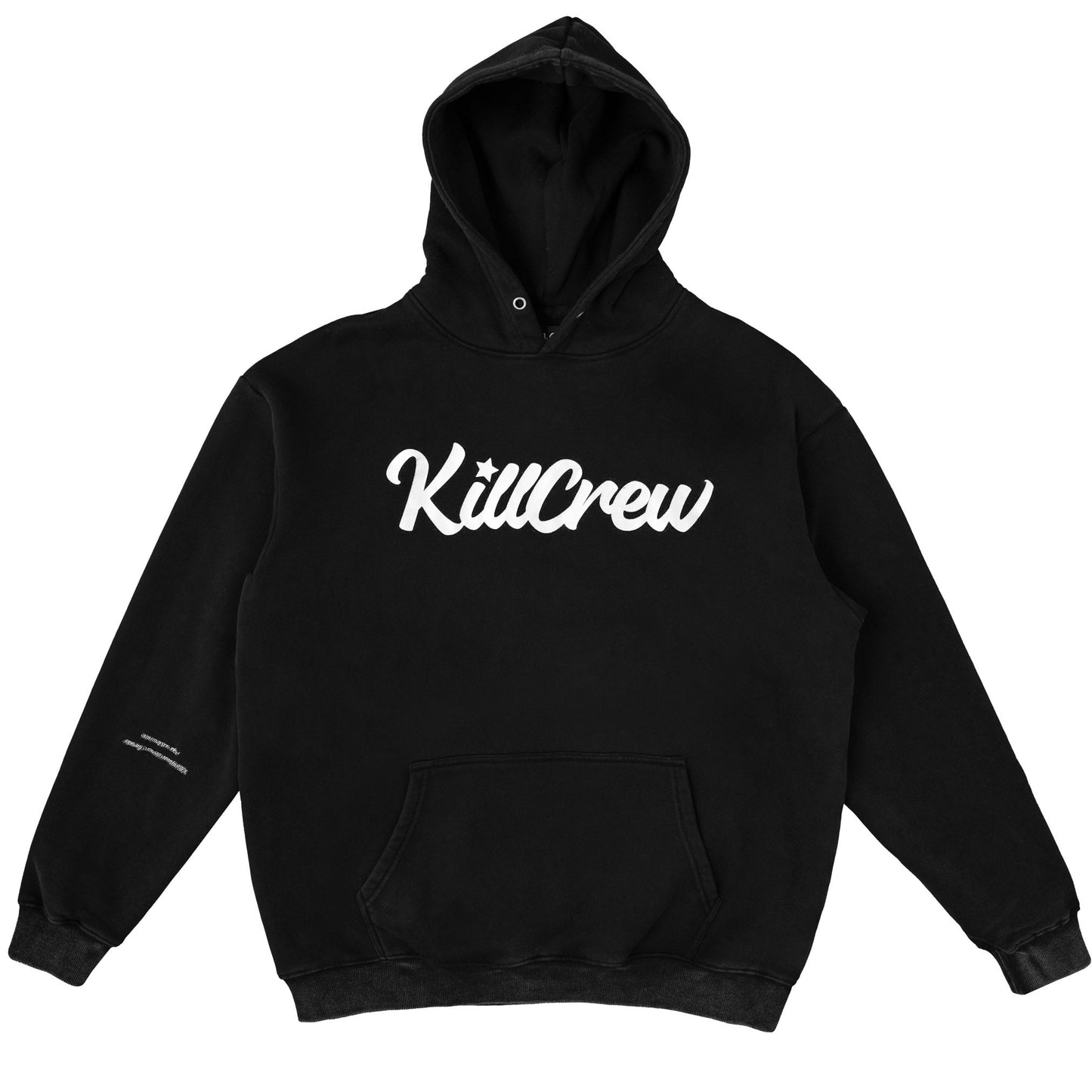 OVERSIZED LUX "SCRIPT" HOODIE - BLACK / WHITE